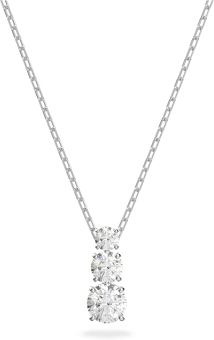 Swarovski Stilla Attract Trilogy Anhänger, Rund, Weiss, Rhodiniert